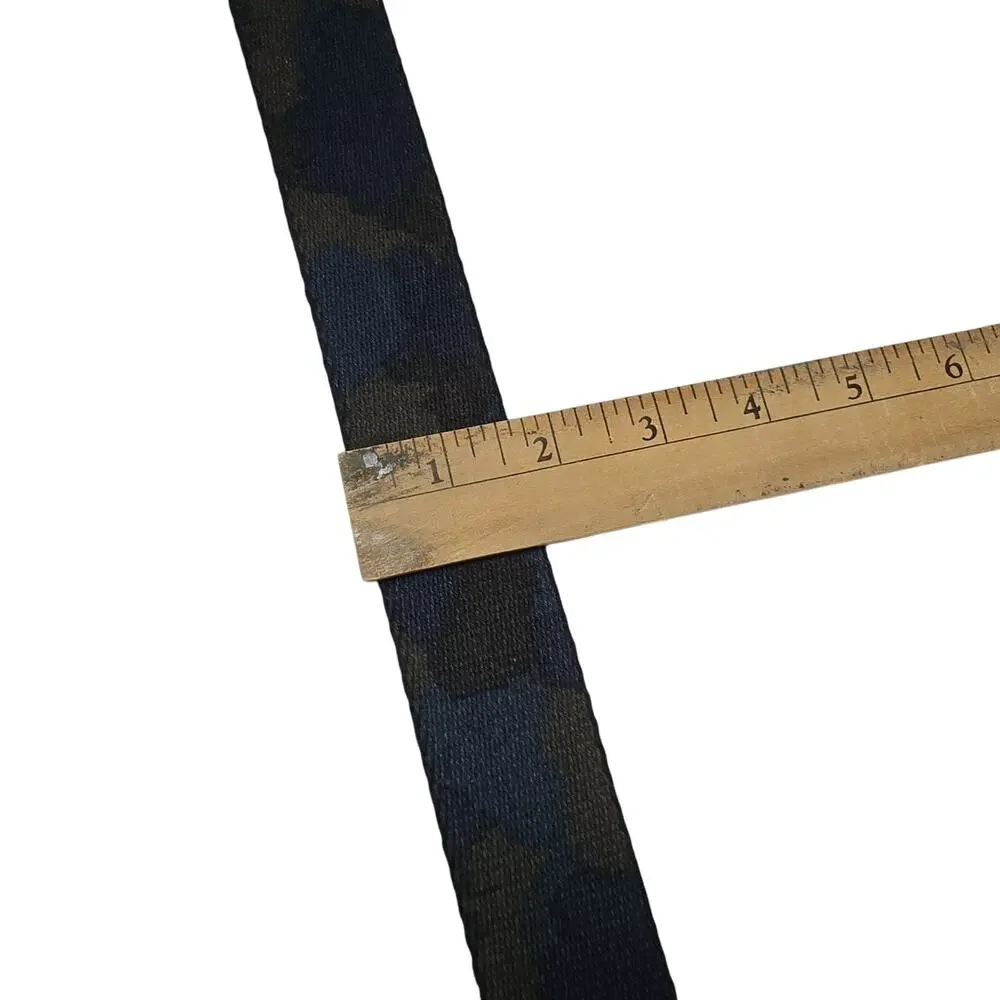Vintage Abercrombie Canvas Leather Camo Belt Blue Green Moose Logo Boys 28